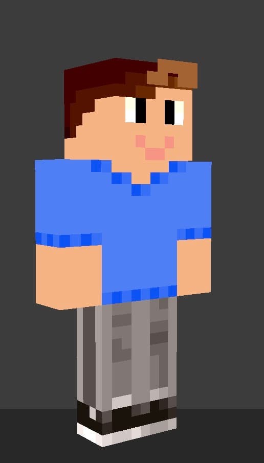 Jedi Minecraft character smiling